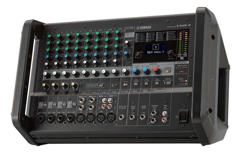 Mezclador amplificado de 12 canales. 600w